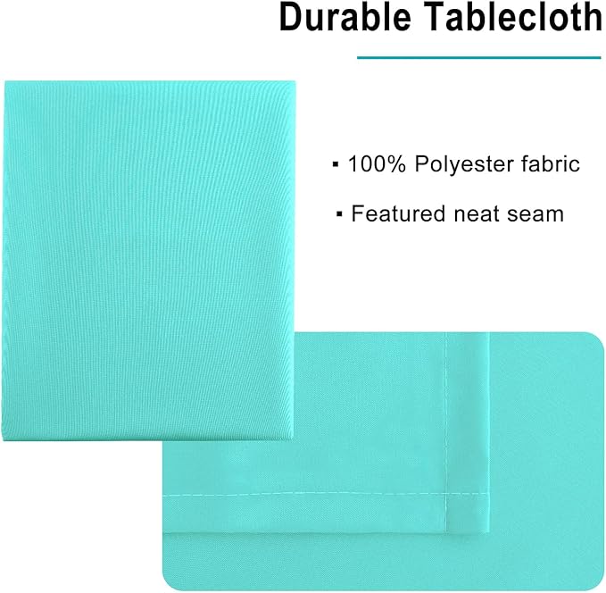 Hiasan Light Blue Tablecloth for Square Tables - Waterproof and Spillproof Washable Fabric Table Cloth for Dining Room Kitchen Party, 60 x 60 Inch
