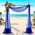 MDS Halloween Chiffon Draping Fabric - 2 Panel, 30" Wide x 75ft Long - Sheer Spooky Arbor & Canopy Drapery for Haunted House Backdrops, Party Ceilings, DIY Costumes & Themed Events - Royal Blue