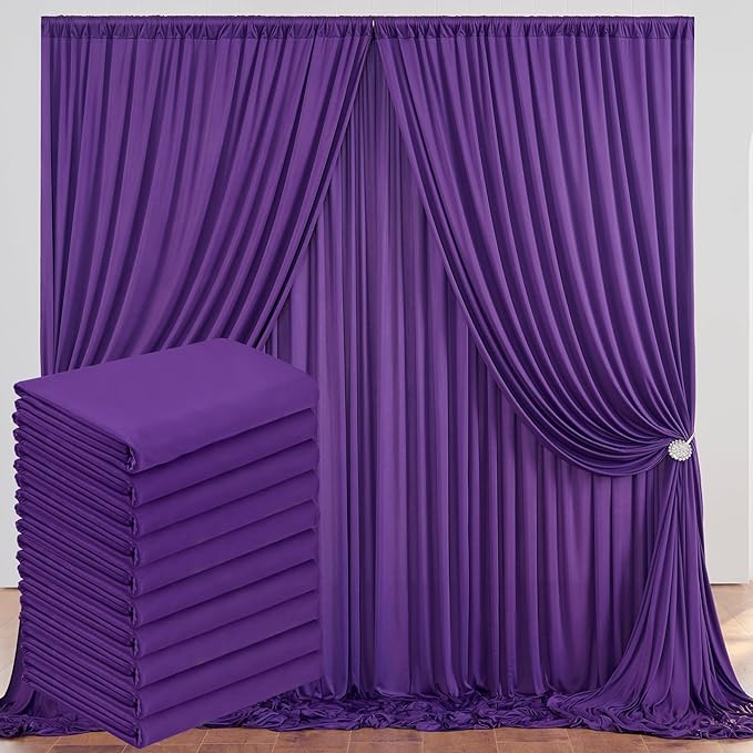 Backgrounds: Purple Wrinkle-Free Backdrop Curtain, 10 Panels, 5 ft x 10 ft