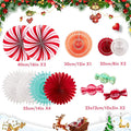 Christmas Hanging Paper Fans Decoration Christmas Peppermint Candy