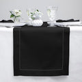 Solino Home Linen Black Table Runner 132 Inches Long - 100% Pure Linen Extra Long Table Runner 14 x 132 Inch for Fall, Autumn, Halloween, Thanksgiving, Holiday - Classic Hemstitch