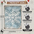 Vintage Christmas Tin Sign, Wall, Winter Snowflakes Metal Tin Sign