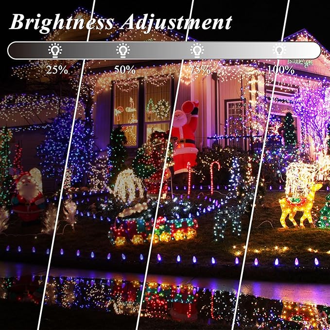 35 Colors Changing Christmas Lights, 98FT 300 LED String Lights Green Wire with Remote, Waterproof Twinkle Light for Halloween Xmas Tree Holiday Party Indoor Outdoor Decorations