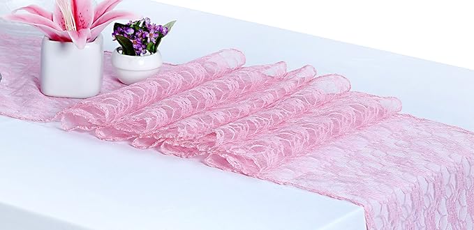 MDS Pack of 12 Wedding 12 x 108 inches Satin Table Runner for Wedding, Decorations for Birthday Parties, Banquets, Graduations, Engagements, Runners fit Rectangle, Round Table- Blush Pink