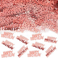 MARFOREVER Rose Gold Happy Birthday Glitter Confetti, Birthday Party Metallic Foil Table Confetti Cake Balloon Sprinkles Table Centerpiece for Adult Baby Party Decorations