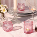 Votive Candle Holders- Glass Candle Holders Bulk, 24Pcs – Pink