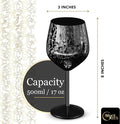 Stainless Steel Wine Glasses, Set of 2 Etched 16 Oz Metal Goblets