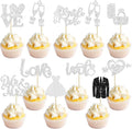 Bride to Be Cupcake Toppers Glitter Diamond Ring Love I Do, 30Pcs