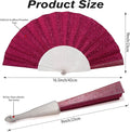 Handheld Fan, 48 Pack, Ideal for Wedding, Folding Hand Glitter