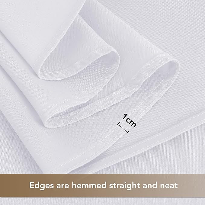 sancua White Square Tablecloths 70x70 Inch, 2 Pack - Fabric Table Cloth for Square or Round Tables, Washable Polyester Table Cover for Outdoor Party, Birthday, Decorative Display Tables