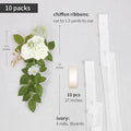 Artificial Aisle Flowers, Ivory White Rose Pew Decor, 10 Pieces