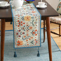 Designer Bohemian Elegant Table Runner Long, 87 Inches – Linen, Colorful