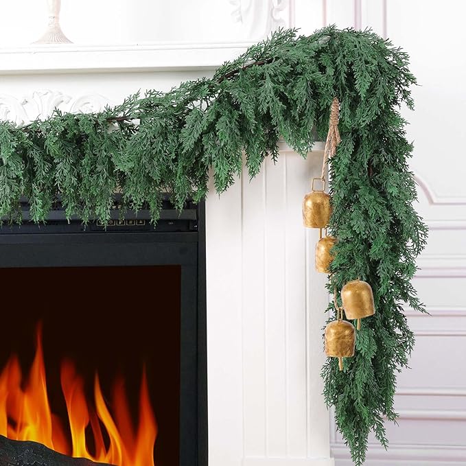 Garland 9 Ft Green Lush Faux Cedar Plastic Holiday Decor