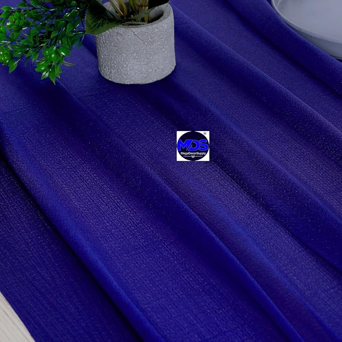 MDS Halloween Chiffon Table Runner - 5 Pack, 29 x 170 Inches, 14ft Each - Sheer Spooky Table Runners for Haunted House Parties, Trick-or-Treat Tables, Witchy Décor, Wedding & Events - Royal Blue