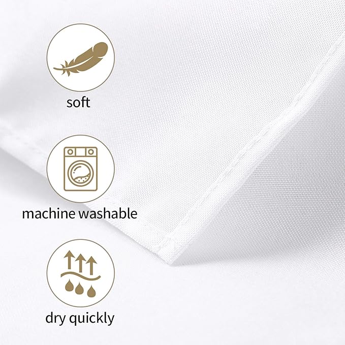 Ascoza 2pack 70x70 Inch White Square in Polyester Fabric Tablecloth for Wedding,Banquet,Restaurant and Parties
