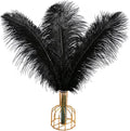 THARAHT Black Ostrich Feathers 12pcs Large Natural Bulk 12-14Inch 30cm-35cm for Wedding Party Centerpieces Halloween and Home Decoration Feathers
