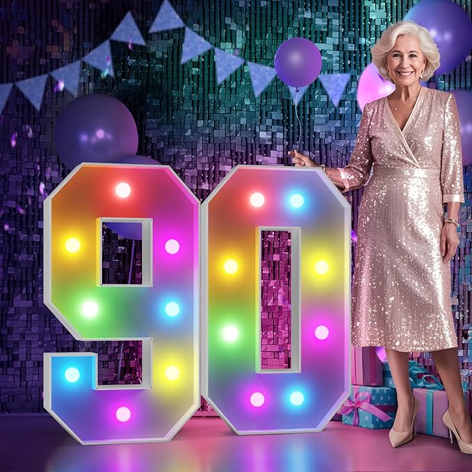 Birthday Decoration Number 90 Cardboard Sign, 3 FT Large