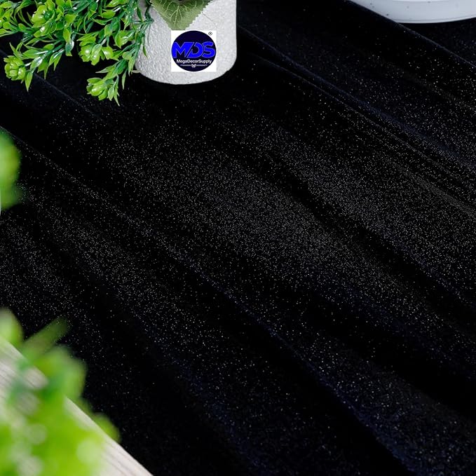 MDS Halloween Chiffon Table Runner - 25 Pack, 29 x 170 Inches, 14ft Each - Sheer Spooky Table Runners for Haunted House Parties, Trick-or-Treat Tables, Witchy Décor, Wedding & Events - Black