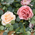 Flower Garland, 8.85Ft, Eucalyptus Greenery Garland with Flowers