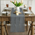 Farmhouse Woven Rustic Hollow Table Runner – Dark Grey