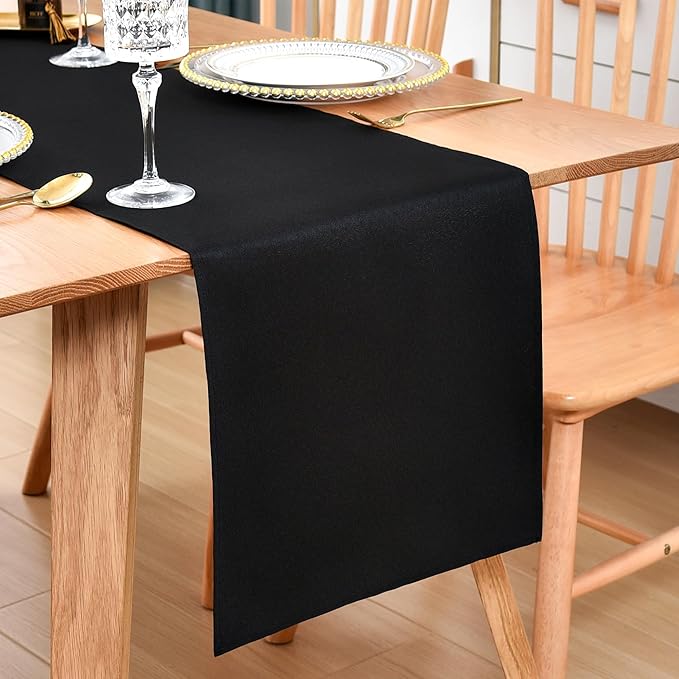 Farmhouse Black Table Runner Dining Table Runners 72 Inches Long Coffee Table Runner for Dresser Living Room Bedroom Holiday Party Banquet 12X72 Inch