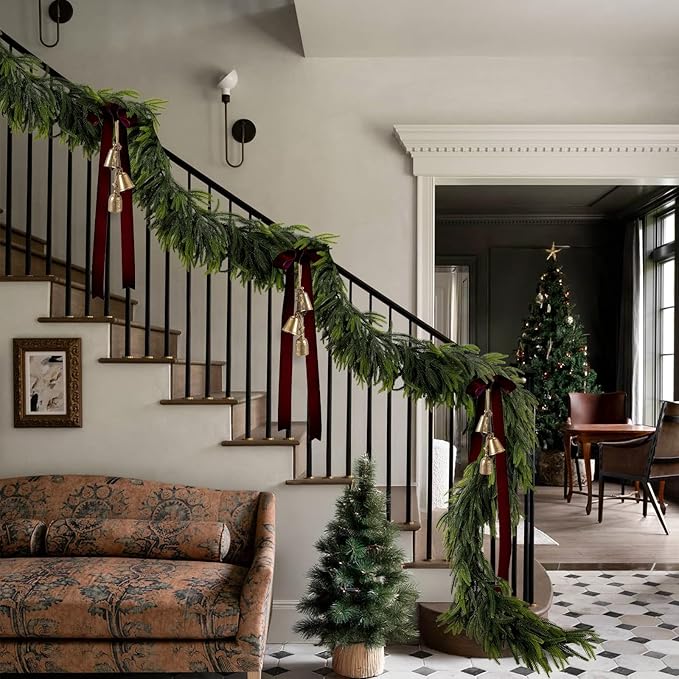 Christmas Garland 9 ft Norfolk Pine Green PE 4-Pack
