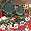 Plastic Plates, 175PCS – Green, Green and Gold Disposable Plates