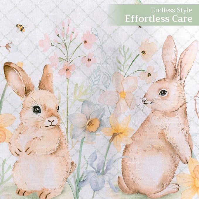 Maison d' Hermine Table Runner 100% Cotton Single Layer Table Runners 72 inches Long Decorative for Kitchen Dining Party Baby Shower Wedding Bridal Shower Spring Summer (Easter Dew , 14.50" x 72")