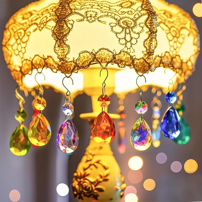 H&D HYALINE & DORA 3Inch Crystal Suncatcher Bauhinia Prisms Pendants 10Pcs Chandelier Crystals Replacement Hanging Sun Catcher Beads for DIY Arts Crafts Decor (Clear)
