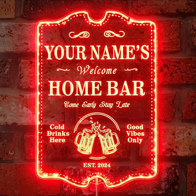 ADVPRO Personalized Your Name Home Bar RGB Dynamic Glam LED Sign - Cut-to-Edge Shape - Smart 3D Decoration - Multicolor Signage st06s43-fnd-p11c-tm-c