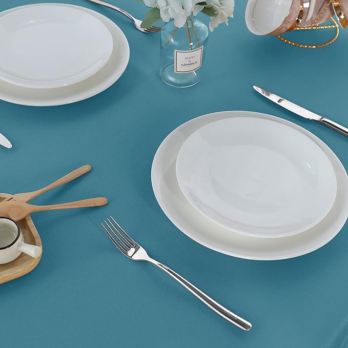 Fitable Square Tablecloth 54x54 inch Tablecloth Stain and Wrinkle Resistant Washable Polyester Table Cloth for Buffet Parties and Camping, Teal