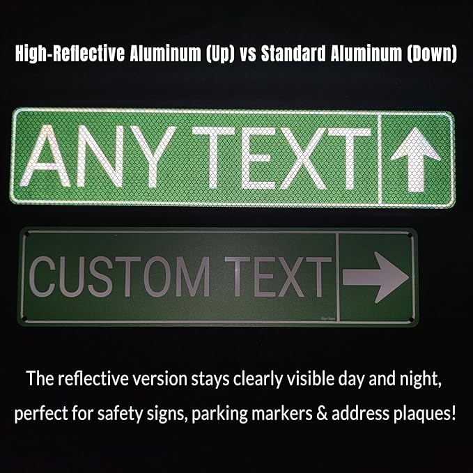 Custom Metal Sign 8x24 Inches - Personalized Outdoor Street Sign with Text/Photo/Logo, Rust-Free .060 Reflective Aluminum for Business Home, Single/Double Sided
