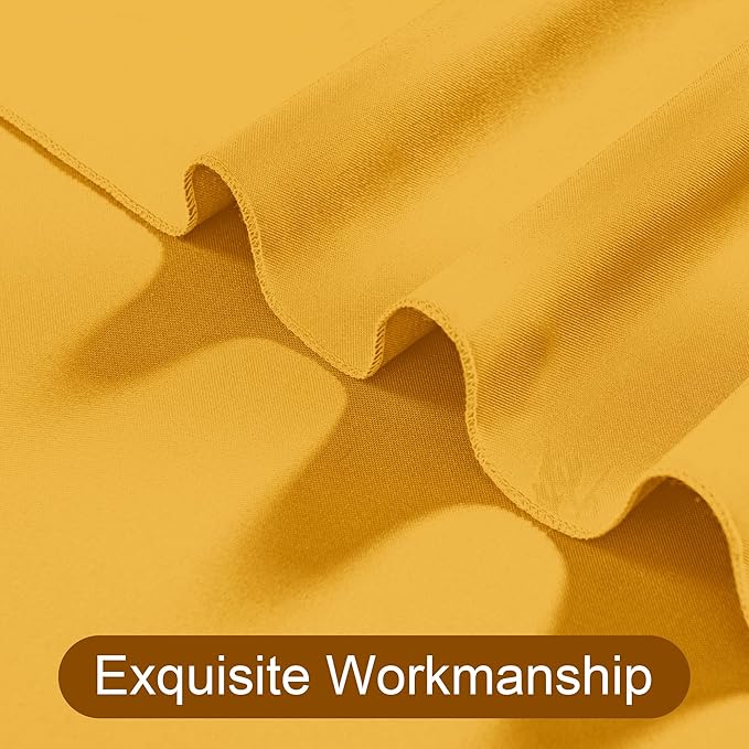 DWCN 10x10 FT Backdrop Curtains for Parties, Photography Backdrop Drapes with Rod Pockets for Wedding Decorations Stage Birthday Family Gatherings, 2 Panels 5ft x 10ft, Orange Yellow