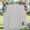 MYSKY HOME Light Grey Backdrop Curtains for Parties, Weddings, Stage - 5ft x 10ft, 2 Panels