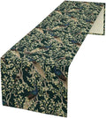 Peacock Table Runner,Retro Floral Plants Peacock Table Runner for Home Kitchen Dining Party Indoor Outdoor Decoration 13x36 Inch