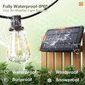 Solar String Lights 102 FT Outdoor, Black, 30+2 LED Bulbs