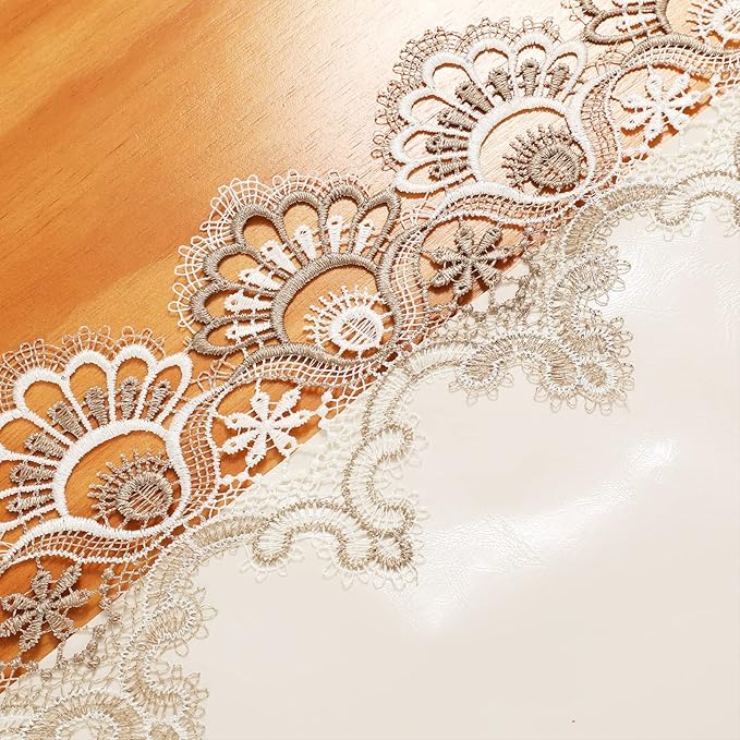 Vintage Lace Dining Table Runner, 108 Inches Macrame Coffee Table Runners for Kitchen Home Christmas Party Decorations (16x108 inch,Off White)