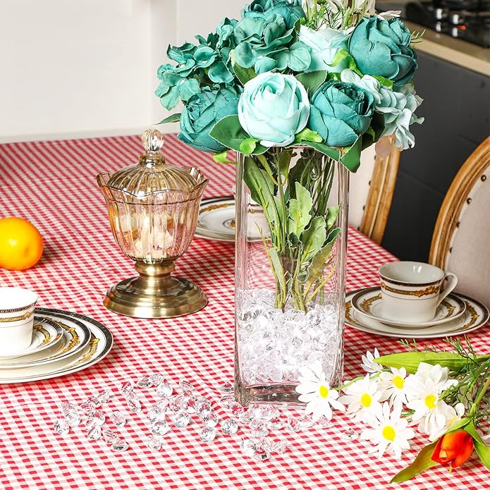 Vase Fillers, 400 Clear Acrylic Diamond Gems, 0.79 x 0.5 Inch