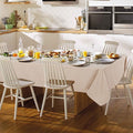 Faux Linen Tablecloth, 54 X 78 Inch – Beige, Wrinkle Resistant Fabric