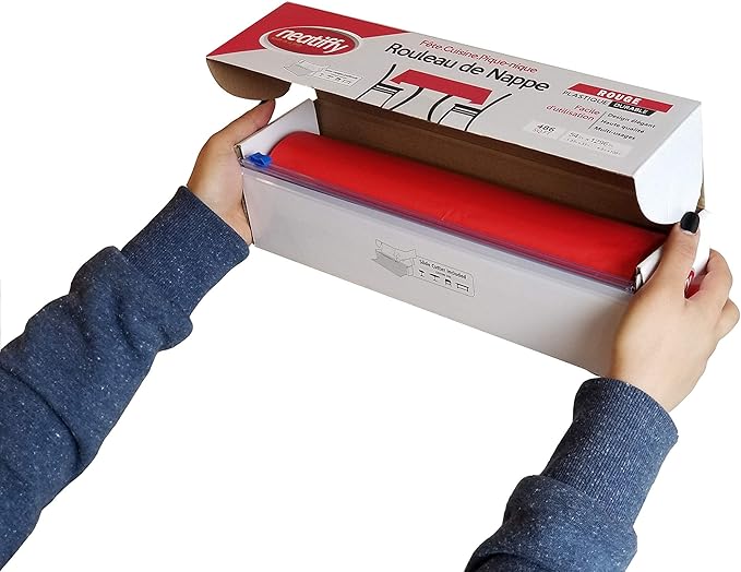Tablecover Roll, Red Plastic, 54 x 1296 Inches, Disposable