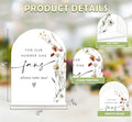 Boho Floral Wedding Fan Sign