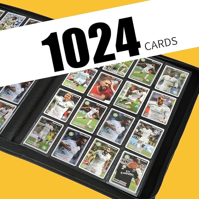 Premium Ringless Trading Card Binder - 1024 Capacity, 16 Side-Loading Pockets per Page, Archival Quality Protection & Anti-Slip Spine for TCG, MTG, Sports Cards (Ecru)