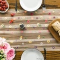 Champagne Embroidery Daisy Gauze Table Runner 10FT, 120 Inch