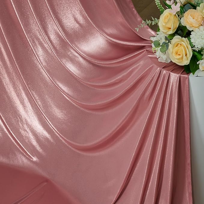 10x10ft Thick Rose Gold Glitter Backdrop Curtain Panels for Parties, Wrinkle Free Sequin Sparking Photo Backdrop Drapes, 2 Panels 5x10ft Shimmer Back Drop Cloth for Wedding Birthday Photography