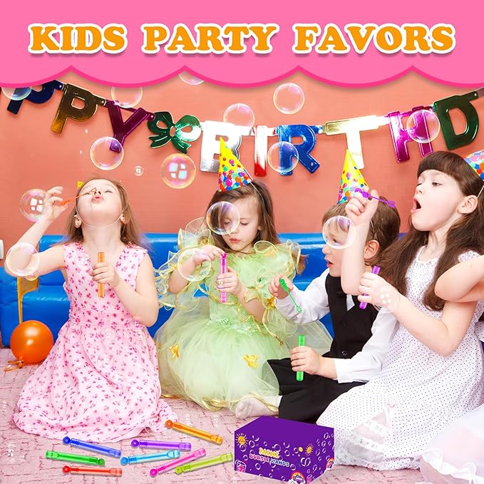 Mini Small Bubbles Wands Toys Gifts Bulk for Kids 64 Pack-Bubble Party Favors Supplies for Toddlers, Bulk Halloween Non Candy Treats Goodie Prizes for Birthday Wedding Parade Throws Giveaways Handouts