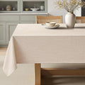 MIULEE Ivory Linen Tablecloth 60x120 Inch Rectangle Table Cloth Waterproof,Stain Resistant & Wrinkle Resistant for Dining Party Wedding