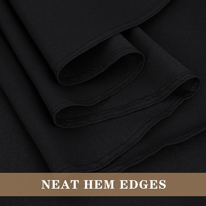 Fitable Black Tablecloths for Rectangle Tables, 6 Pack - 70 x 120 Inches - Reusable and Washable Table Clothes for 6-8 Ft Tables, Polyester Fabric Table Covers for Wedding, Party, Banquet