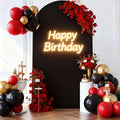 6FT Black Arch Backdrop Cover - Polyester Fitted Wedding Arch Stand Covers Round Top Chiara Arch Backdrop Cover for Birthday Party Banquet Photo Background Decoration