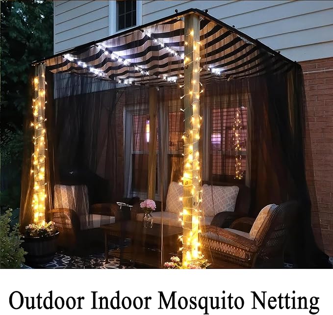 Outdoor Curtains: Black Mesh Backdrop Panels, 2-Pack, Waterproof