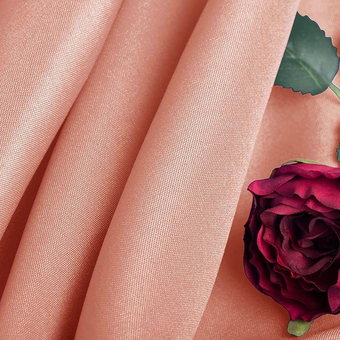 Ascoza 2pack 132 Inch Dusty Pink Round Tablecloth in Washable Polyester Fabric for Wedding/Banquet/Restaurant/Parties